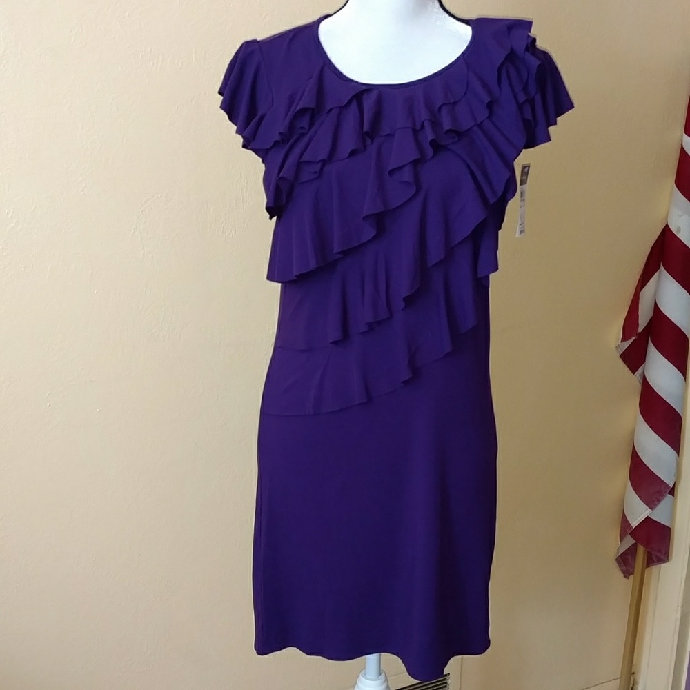 NWT purple Ralph Lauren dress with ruffles.